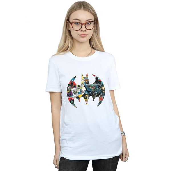 DC Comics Womens/Ladies Batman Comic Book Logo Cotton Boyfriend T-Shirt