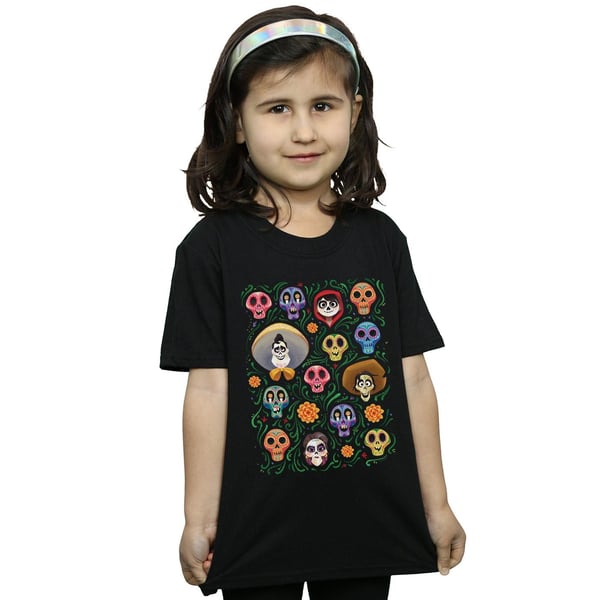 Disney Girls Coco Heads Pattern Cotton T-Shirt