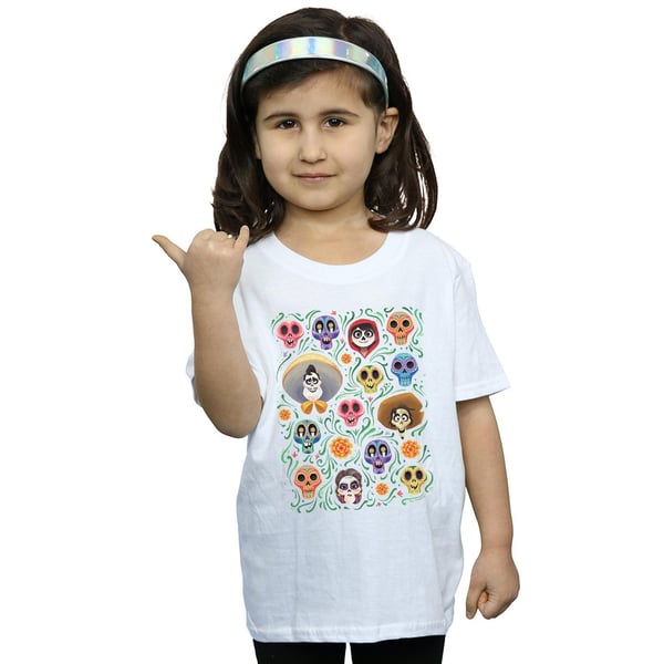 Disney Girls Coco Heads Pattern Cotton T-Shirt