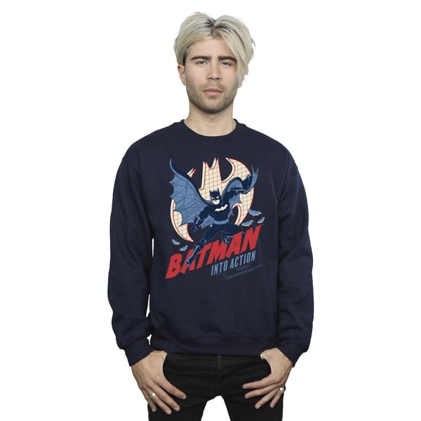 DC Comics Miesten Batman Into Action -collegepaita