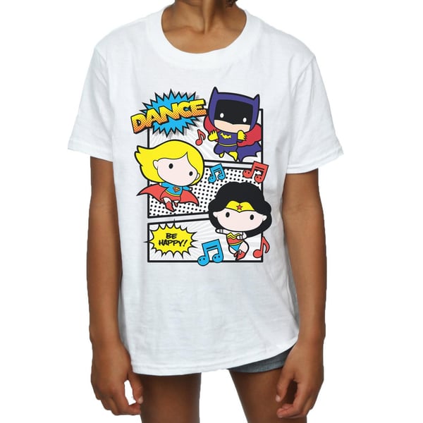 DC Comics Girls Chibi Super Friends Dance Cotton T-Shirt