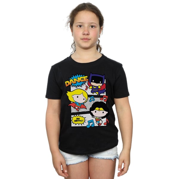 DC Comics Girls Chibi Super Friends Dance Cotton T-Shirt
