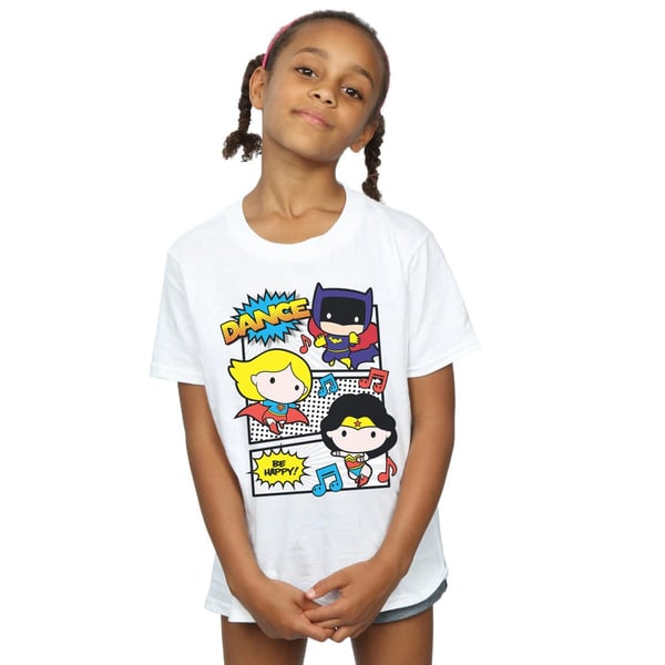 DC Comics Girls Chibi Super Friends Dance Cotton T-Shirt