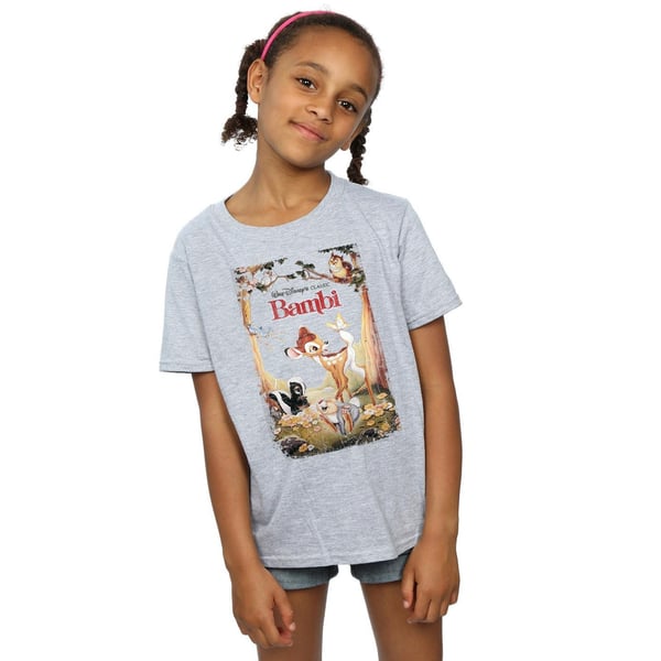 Disney Girls Bambi Retro Poster Cotton T-Shirt