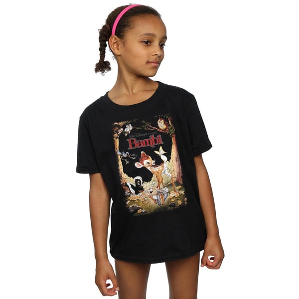 Disney Girls Bambi Retro Poster Cotton T-Shirt