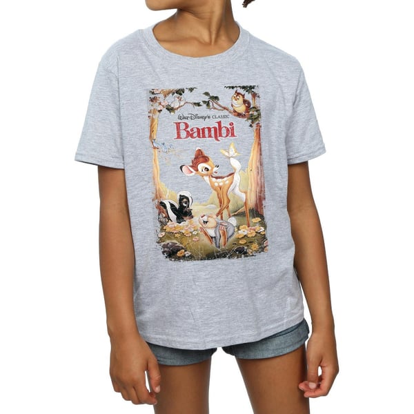 Disney Girls Bambi Retro Poster Cotton T-Shirt