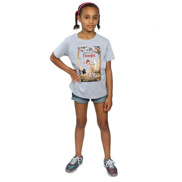 Disney Girls Bambi Retro Poster Cotton T-Shirt