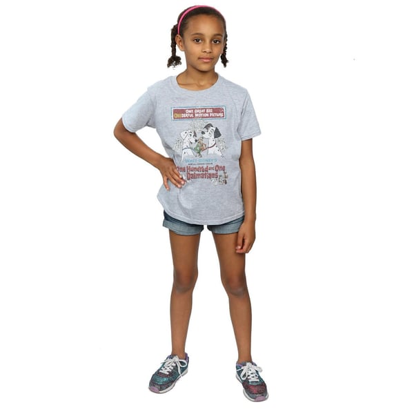 Disney Girls 101 Dalmatians Retro Poster Cotton T-Shirt