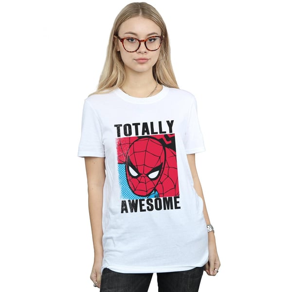 Spider-Man Womens/Ladies Totally Awesome Cotton Boyfriend T-Shirt