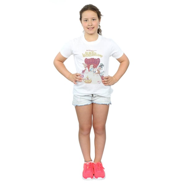 Disney Girls Alice In Wonderland Retro Poster Cotton T-Shirt