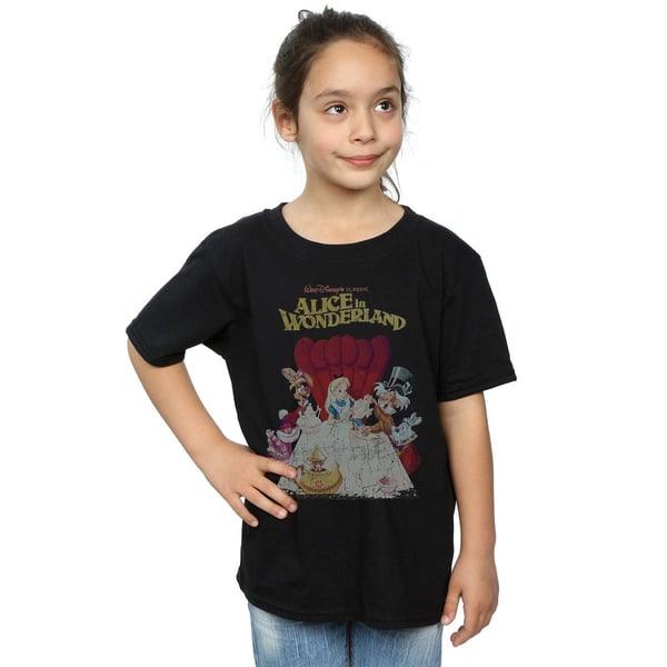 Disney Girls Alice In Wonderland Retro Poster Cotton T-Shirt