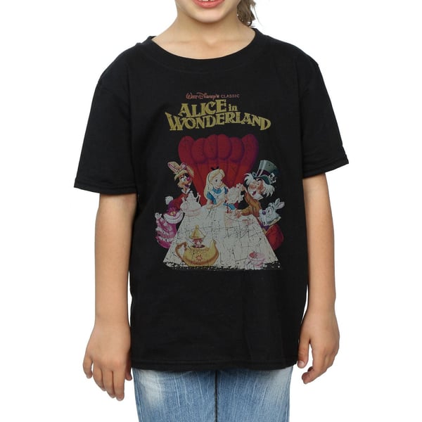 Disney Girls Alice In Wonderland Retro Poster Cotton T-Shirt