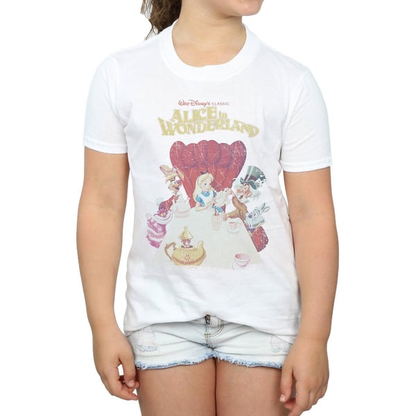 Disney Girls Alice In Wonderland Retro Poster Cotton T-Shirt