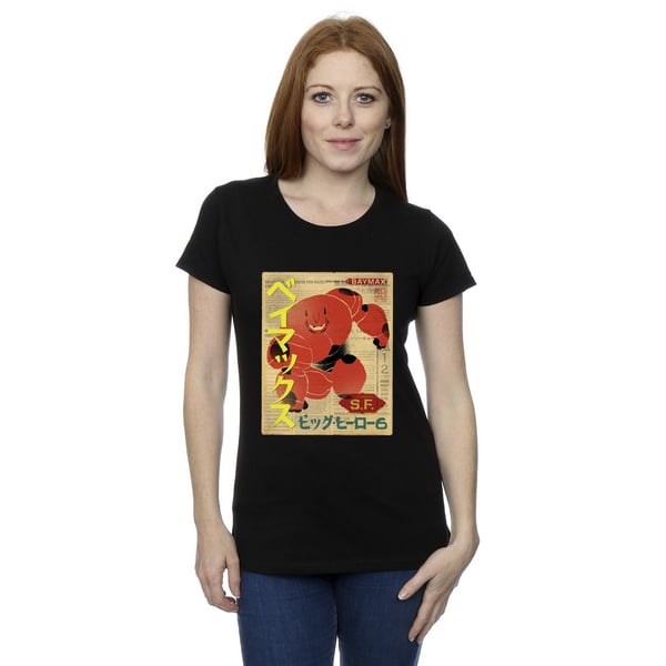 Disney Womens/Ladies Big Hero 6 Baymax Baymax Newspaper Cotton T-Shirt