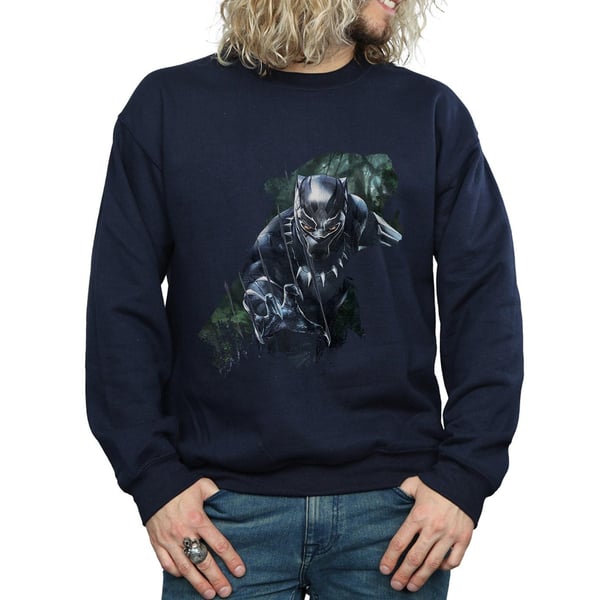 Marvel Mens Black Panther Wild Silhouette Sweatshirt