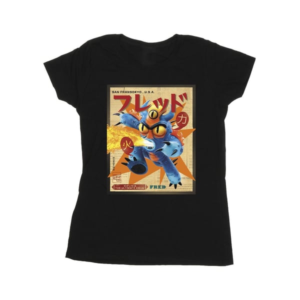 Disney Womens/Ladies Big Hero 6 Baymax Fred Newspaper Cotton T-Shirt