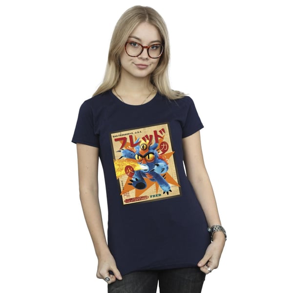 Disney Womens/Ladies Big Hero 6 Baymax Fred Newspaper Cotton T-Shirt