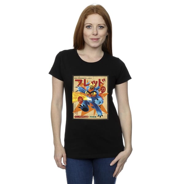 Disney Womens/Ladies Big Hero 6 Baymax Fred Newspaper Cotton T-Shirt