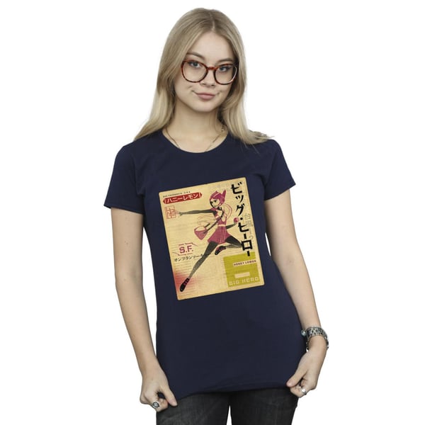 Disney Womens/Ladies Big Hero 6 Baymax Honey Lemon Newspaper Cotton T-Shirt
