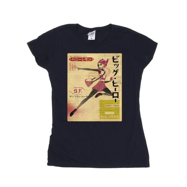 Disney Womens/Ladies Big Hero 6 Baymax Honey Lemon Newspaper Cotton T-Shirt