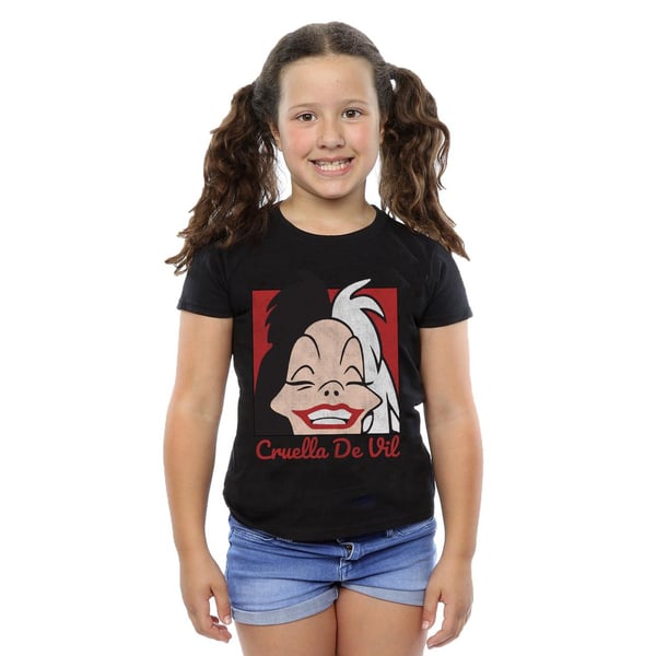 Disney Girls Cruella De Vil Cropped Head Cotton T-Shirt