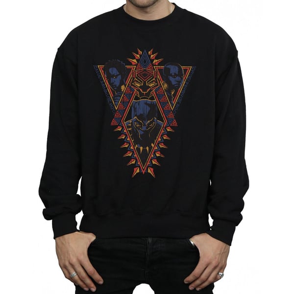 Marvel Mens Black Panther Tribal Heads Sweatshirt