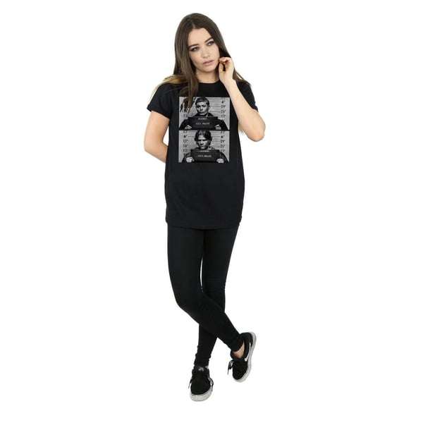 Supernatural Womens/Ladies Winchester Mugshot Cotton Boyfriend T-Shirt