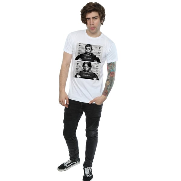 Supernatural Mens Winchester Mugshot Cotton T-Shirt