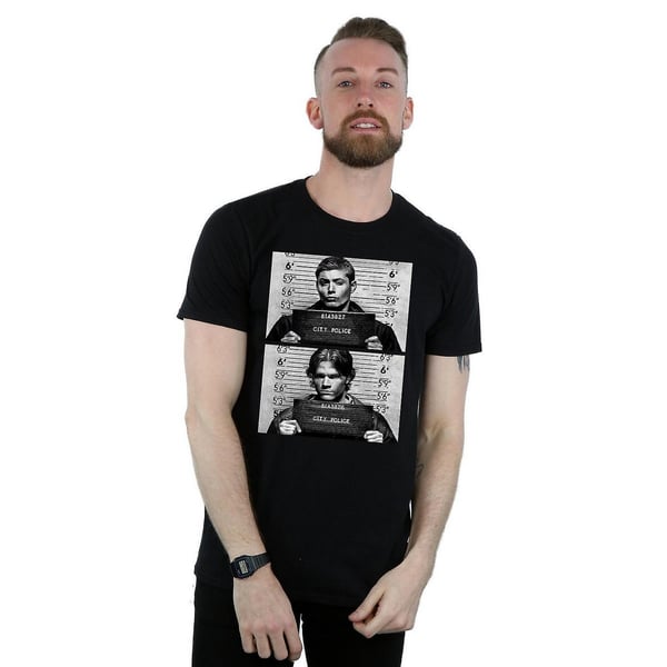 Supernatural Mens Winchester Mugshot Cotton T-Shirt