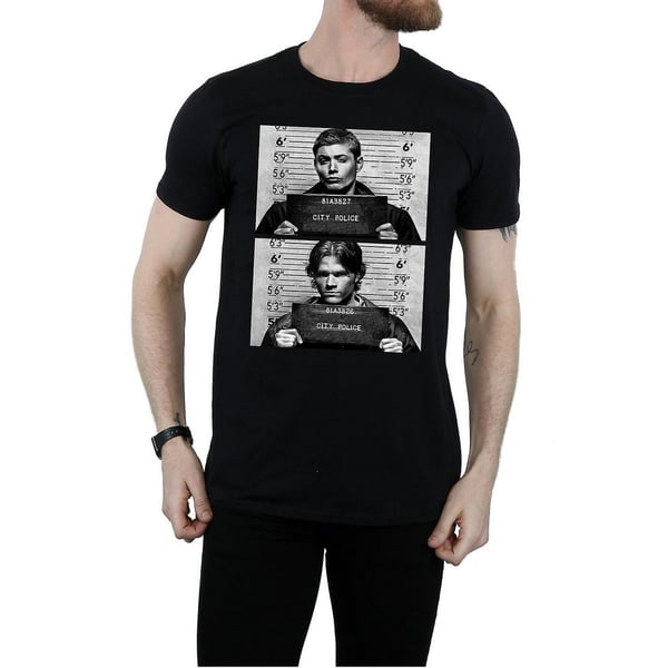 Supernatural Mens Winchester Mugshot Cotton T-Shirt