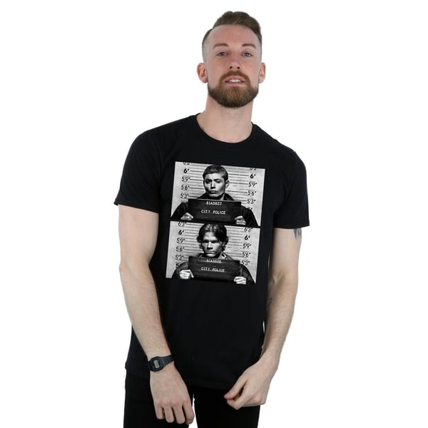 Supernatural Mens Winchester Mugshot Cotton T-Shirt