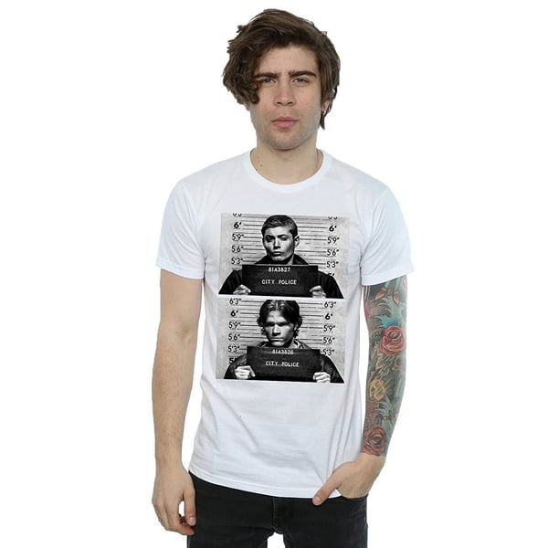 Supernatural Miesten Winchester Mugshot Puuvilla T-paita Supernatural Miesten Winchester Mugshot Puuvilla T-paita