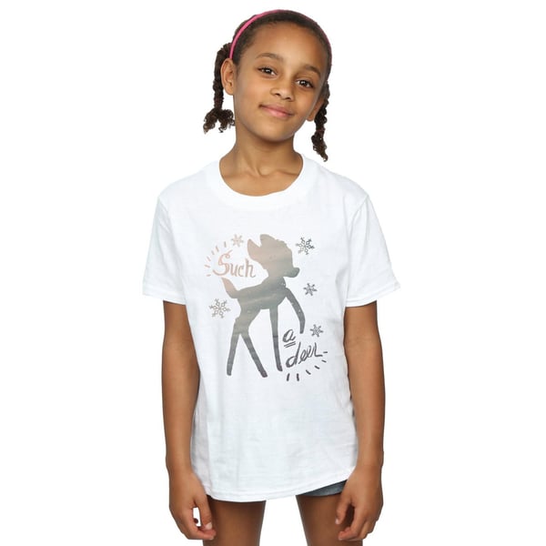 Disney Girls Bambi Winter Deer Cotton T-Shirt