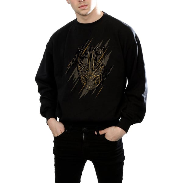 Marvel Mens Black Panther Gold Head Sweatshirt