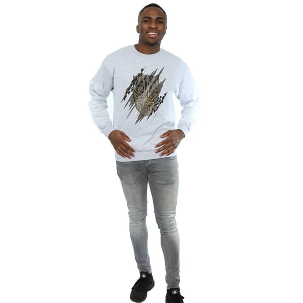 Marvel Mens Black Panther Gold Head Sweatshirt