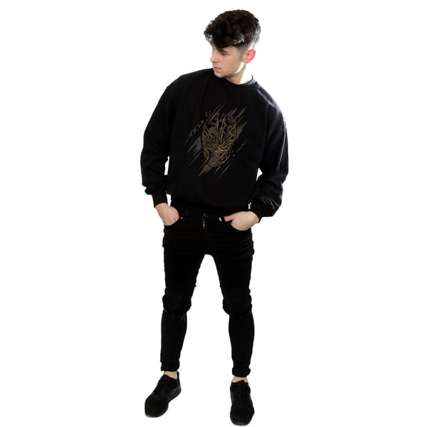Marvel Mens Black Panther Gold Head Sweatshirt