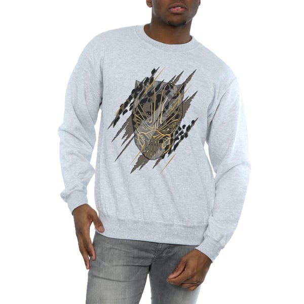 Marvel Mens Black Panther Gold Head Sweatshirt