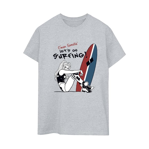 DC Comics Womens/Ladies Harley Quinn Let´s Go Surfing Cotton Boyfriend T-Shirt