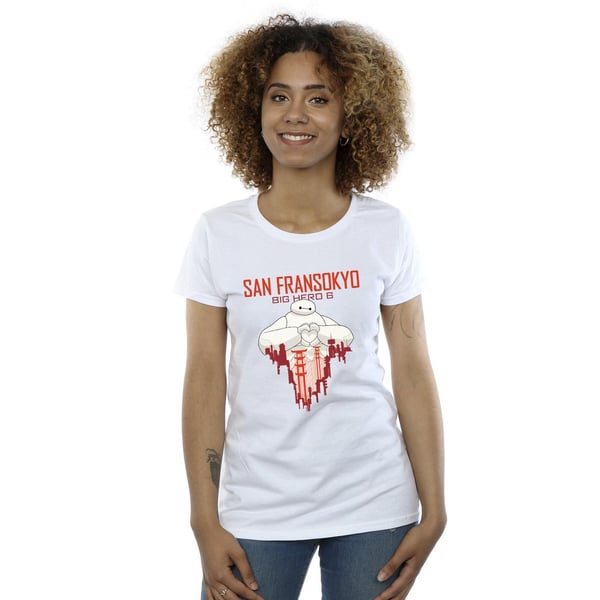 Disney Womens/Ladies Big Hero 6 Baymax San Fransokyo Heart Cotton T-Shirt