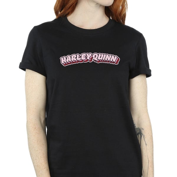 DC Comics Womens/Ladies Batman Harley Quinn Logo Cotton Boyfriend T-Shirt