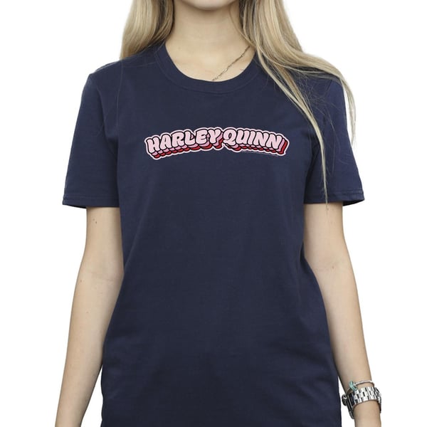 DC Comics Womens/Ladies Batman Harley Quinn Logo Cotton Boyfriend T-Shirt