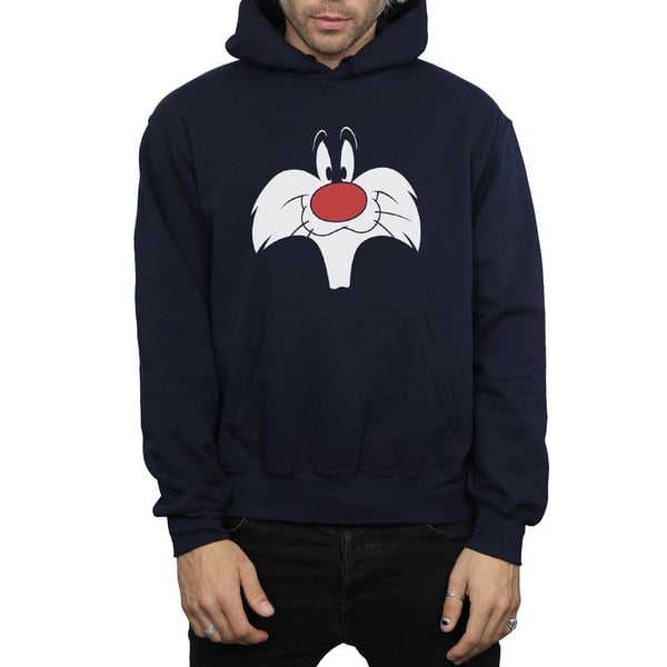 Looney Tunes Mens Sylvester Big Face Hoodie