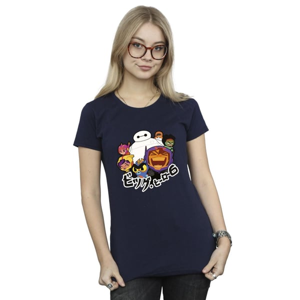 Disney Womens/Ladies Big Hero 6 Baymax Group Manga Cotton T-Shirt