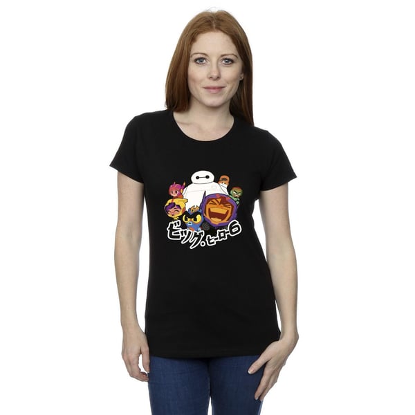 Disney Womens/Ladies Big Hero 6 Baymax Group Manga Cotton T-Shirt