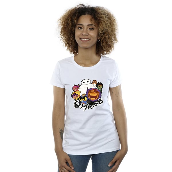 Disney Womens/Ladies Big Hero 6 Baymax Group Manga Cotton T-Shirt