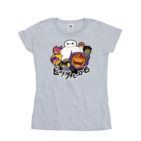 Disney Womens/Ladies Big Hero 6 Baymax Group Manga Cotton T-Shirt