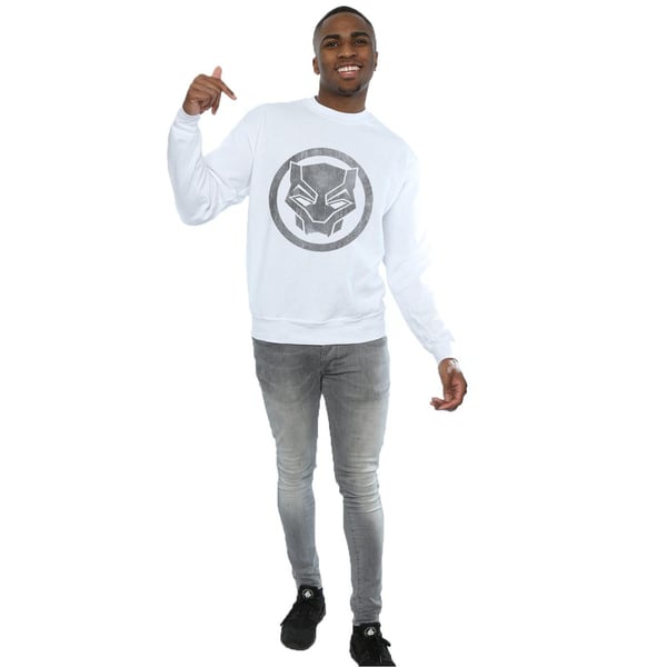 Marvel Mens Black Panther Distressed Icon Sweatshirt