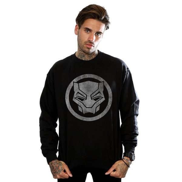 Marvel Mens Black Panther Distressed Icon Sweatshirt