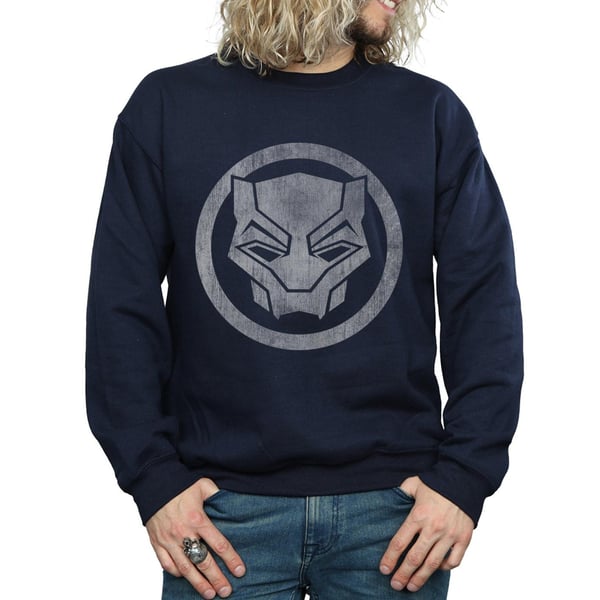 Marvel Mens Black Panther Distressed Icon Sweatshirt