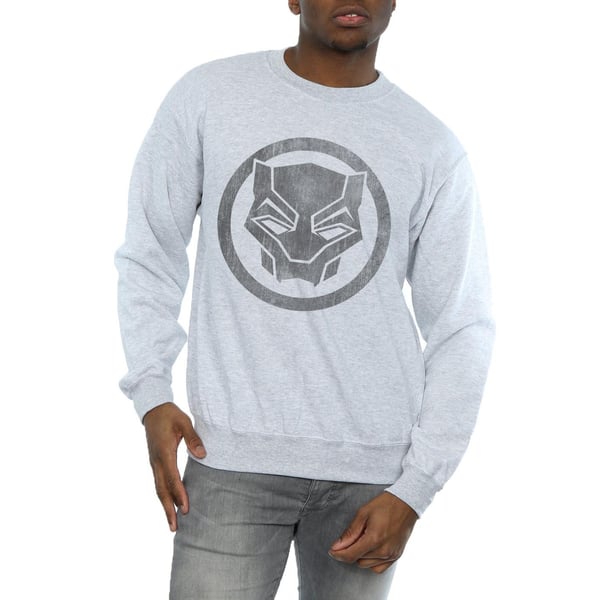 Marvel Mens Black Panther Distressed Icon Sweatshirt